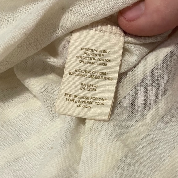 Free People Beach Slouchy Oversized Cream Striped Swim Coverup OS - Picture 3 of 5